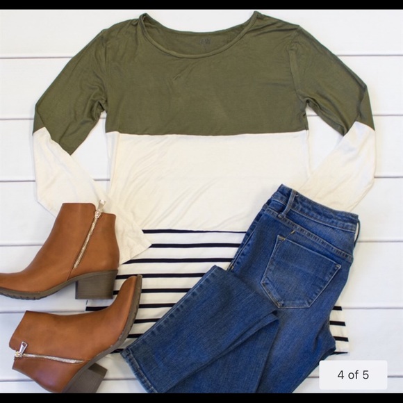 Tickled Teal Tops - 1X long sleeve Colorblock NWOT tunic.